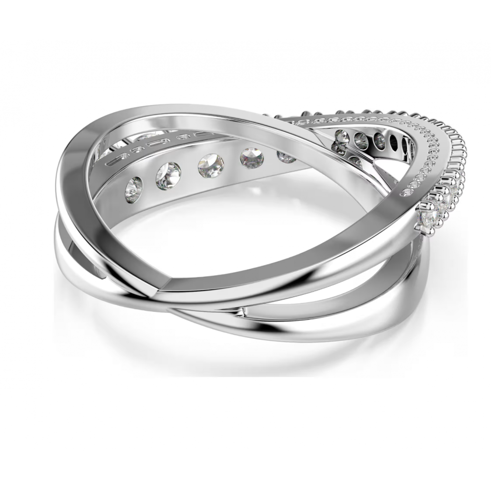 SWAROVSKI Δαχτυλίδι Hyperbola Μίξη κοπών, Λευκό, Επιμετάλλωση ροδίου 5714952