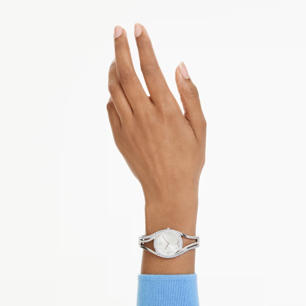 SWAROVSKI Hyperbola Bangle Eλβετικής κατασκευής, Μπρασελέ από Ανοξείδωτο Ατσάλι, Ασημί τόνος, 5715463 SWAROVSKI Hyperbola Bangle Eλβετικής κατασκευής, Μπρασελέ από Ανοξείδωτο Ατσάλι, Ασημί τόνος, 5715463