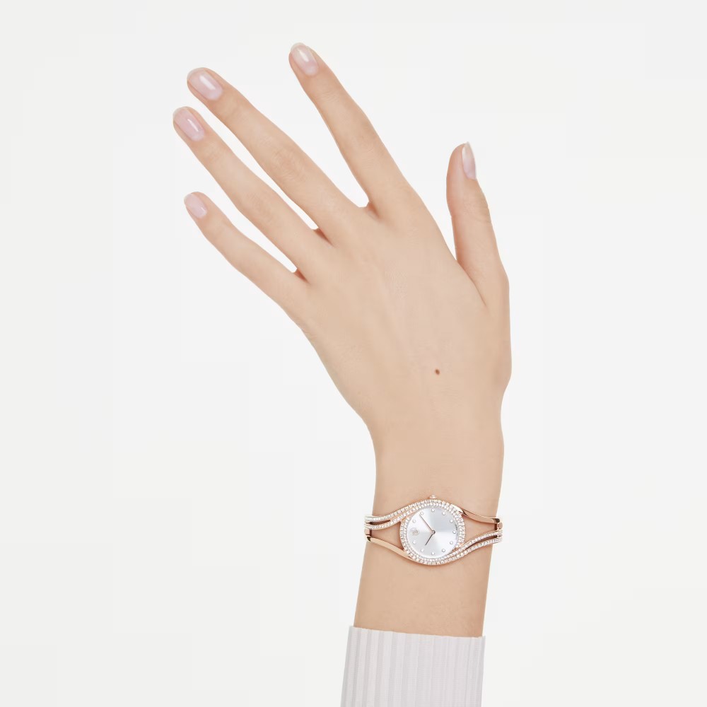 SWAROVSKI Hyperbola Bangle Eλβετικής κατασκευής, Μπρασελέ από Ανοξείδωτο Ατσάλι, Ροζ-Χρυσός τόνος, 5715465 SWAROVSKI Hyperbola Bangle Eλβετικής κατασκευής, Μπρασελέ από Ανοξείδωτο Ατσάλι, Ροζ-Χρυσός τόνος, 5715465