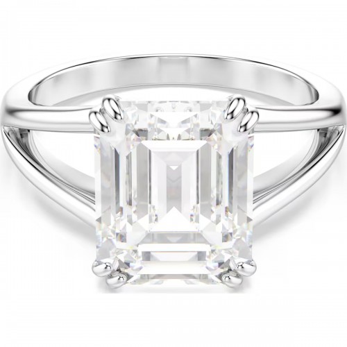 SWAROVSKI Δαχτυλίδι κοκτέιλ Stilla, Οκτάγωνη κοπή, Λευκό, σε Ασημί Τόνο 5717877