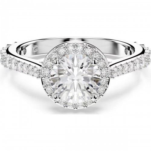 SWAROVSKI Una Angelic Δαχτυλίδι, Στρογγυλή Κοπή, Λευκό, Επιμετάλλωση Ροδίου 5717929