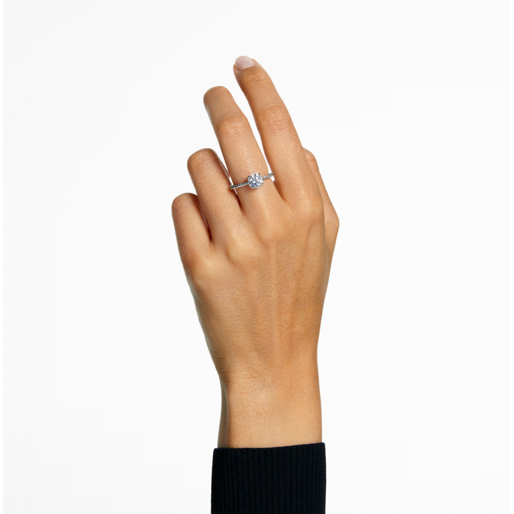 SWAROVSKI Δαχτυλίδι κοκτέιλ Stilla, Στρογγυλή κοπή, Pave, Λευκό, Ασημί Τόνο 5717936