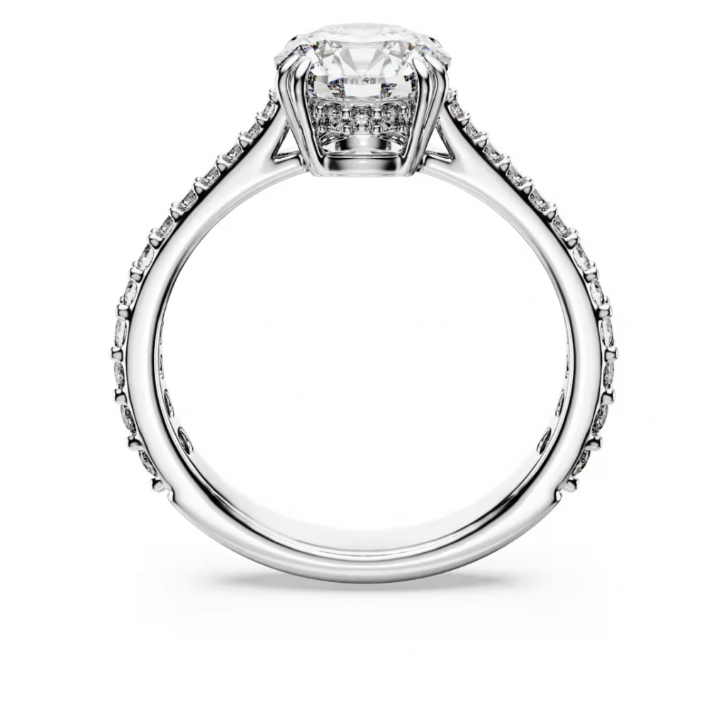 SWAROVSKI Δαχτυλίδι κοκτέιλ Stilla, Στρογγυλή κοπή, Pave, Λευκό, Ασημί Τόνο 5717936