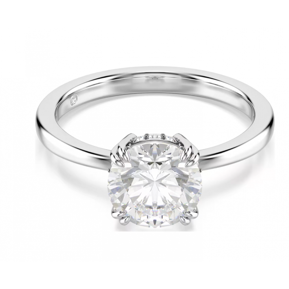 SWAROVSKI Δαχτυλίδι κοκτέιλ Stilla, Στρογγυλή κοπή, Λευκό, σε Ασημί Τόνο 5717939