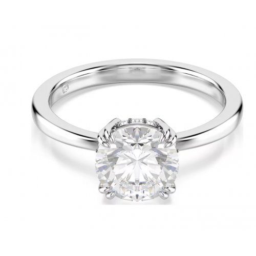 SWAROVSKI Δαχτυλίδι κοκτέιλ Stilla, Στρογγυλή κοπή, Λευκό, σε Ασημί Τόνο 5717939