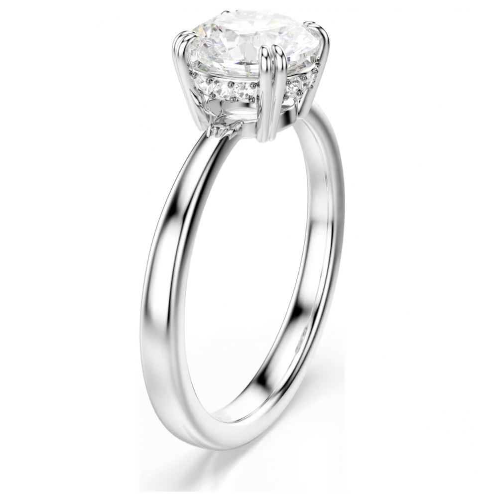 SWAROVSKI Δαχτυλίδι κοκτέιλ Stilla, Στρογγυλή κοπή, Λευκό, σε Ασημί Τόνο 5717939