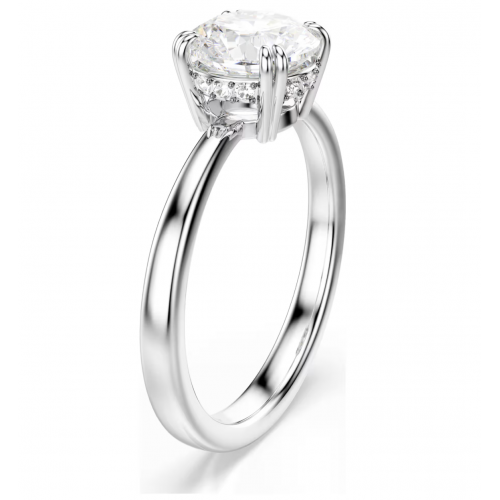 SWAROVSKI Δαχτυλίδι κοκτέιλ Stilla, Στρογγυλή κοπή, Λευκό, σε Ασημί Τόνο 5717939