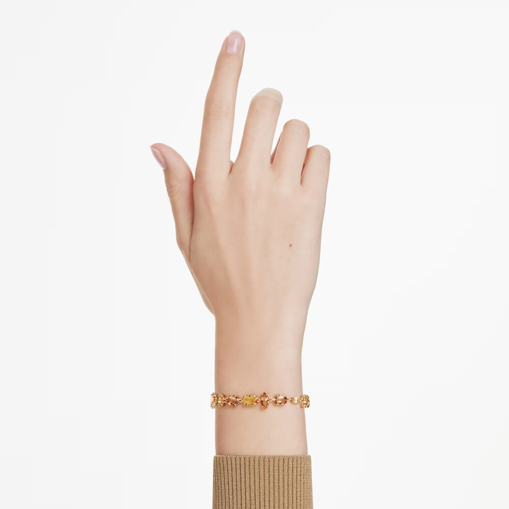 SWAROVSKI Gema Βραχιόλι, Μίξη Κοπών, Κίτρινο, Επιμετάλλωση σε Χρυσό Τόνο 5718072