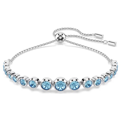 Swarovski Βραχιόλι Imber Tennis Στρογγυλές κοπές, Μπλε, Επιμετάλλωση ροδίου 5719282