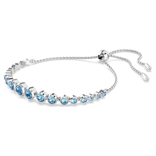 Swarovski Βραχιόλι Imber Tennis Στρογγυλές κοπές, Μπλε, Επιμετάλλωση ροδίου 5719282