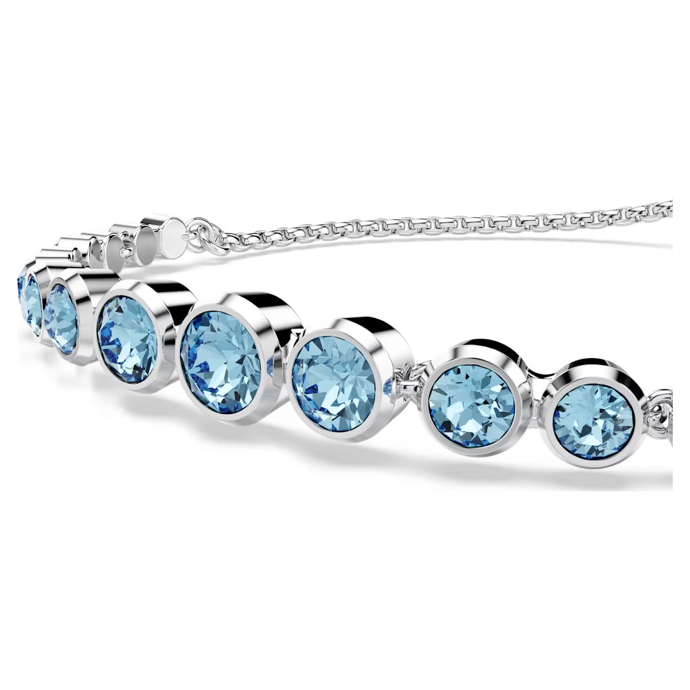 Swarovski Βραχιόλι Imber Tennis Στρογγυλές κοπές, Μπλε, Επιμετάλλωση ροδίου 5719282