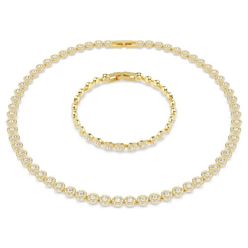 SWAROVSKI Una Angelic Set Στρογγυλή Κοπή, Λευκό, Επιμετάλλωση σε Χρυσό Τόνο 5720506