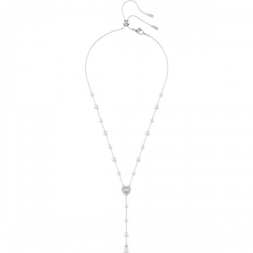 SWAROVSKI Κολιέ, Στρογγυλή Κοπή Crystal pearls, Σχήμα Υ, Λευκό, Επιροδιωμένο 5720855