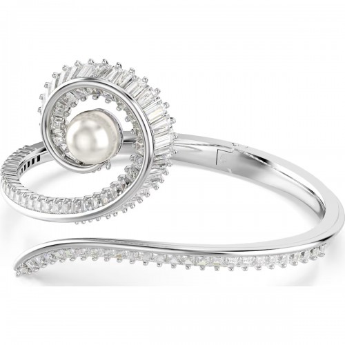 SWAROVSKI Άκαμπτο βραχιόλι Ariana Grande, Crystal Pearl, Λευκό, Επιμετάλλωση Ροδίου 5720863