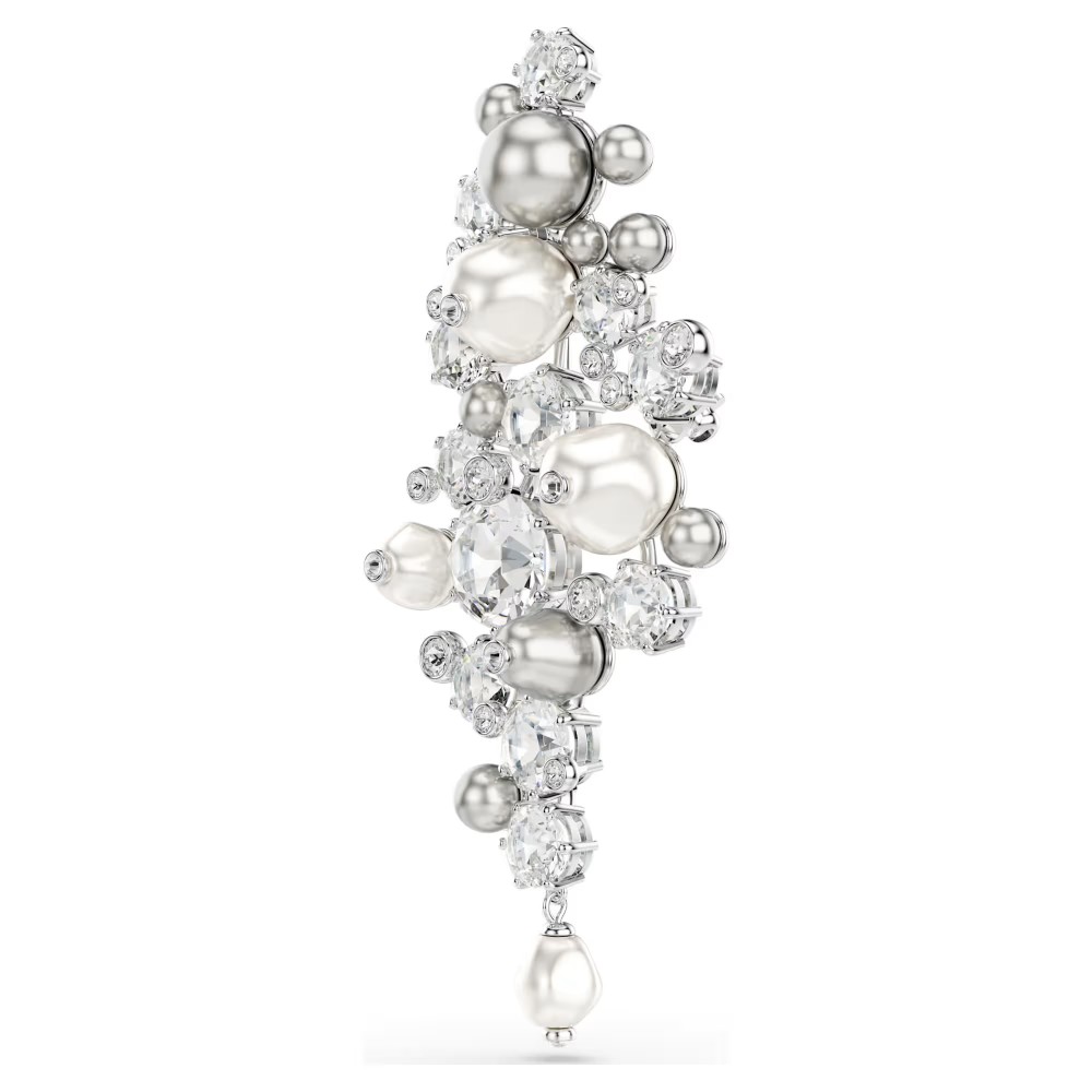 SWAROVSKI Καρφίτσα Constella, Crystal Pearl, Στρογγυλή Κοπή, Λευκή, Επιμετάλλωση ροδίου 5722516