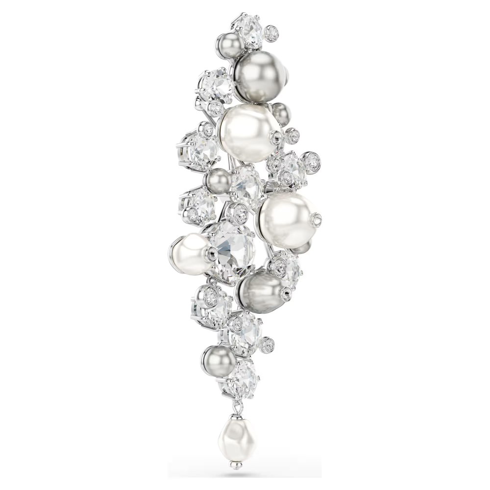 SWAROVSKI Καρφίτσα Constella, Crystal Pearl, Στρογγυλή Κοπή, Λευκή, Επιμετάλλωση ροδίου 5722516