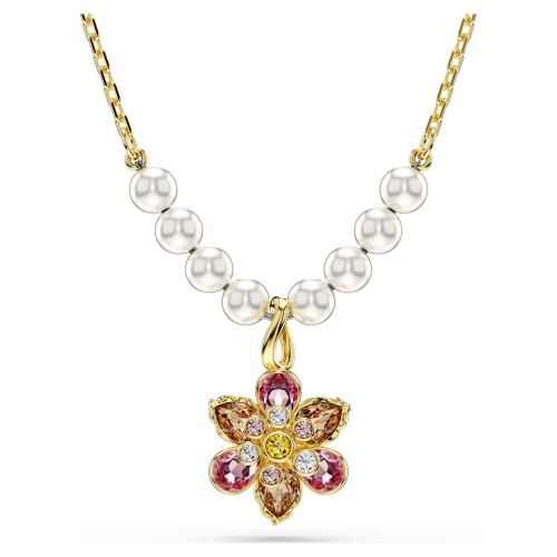 SWAROVSKI Idyllia Crystal Pearl Μενταγιόν με αλυσίδα, Λουλούδι Μίξη Κοπών, Χρυσ΄΄ος Τόνος 5723140 SWAROVSKI Idyllia Crystal Pearl Μενταγιόν με αλυσίδα, Λουλούδι Μίξη Κοπών, Χρυσ΄΄ος Τόνος 5723140