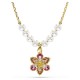SWAROVSKI Idyllia Crystal Pearl Μενταγιόν με αλυσίδα, Λουλούδι Μίξη Κοπών, Χρυσ΄΄ος Τόνος 5723140