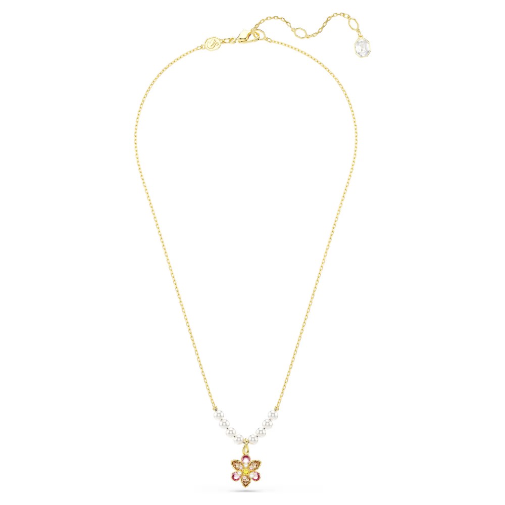 SWAROVSKI Idyllia Crystal Pearl Μενταγιόν με αλυσίδα, Λουλούδι Μίξη Κοπών, Χρυσ΄΄ος Τόνος 5723140
