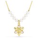 SWAROVSKI Idyllia Crystal Pearl Μενταγιόν με αλυσίδα, Λουλούδι Μίξη Κοπών, Χρυσ΄΄ος Τόνος 5723140
