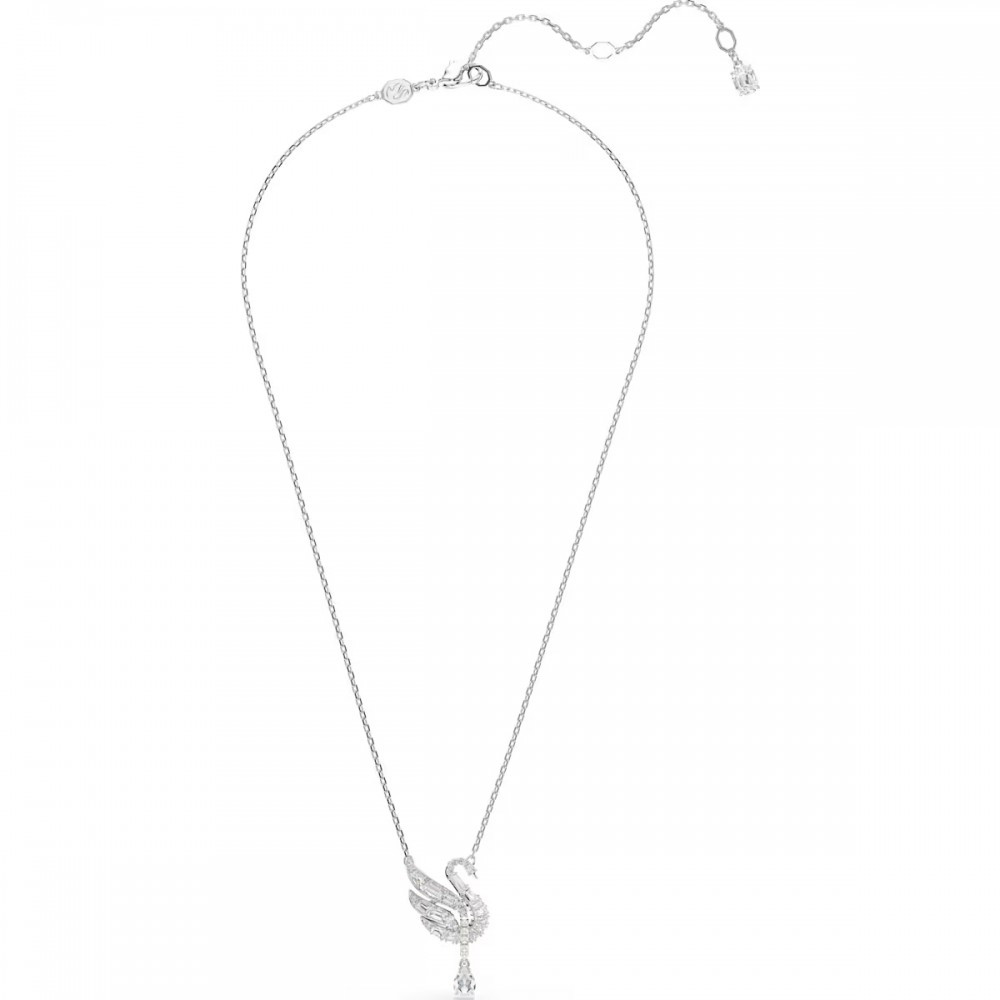 SWAROVSKI Κολιέ Vienna Swan, Λευκό, Επιμετάλλωση ροδίου 5723387