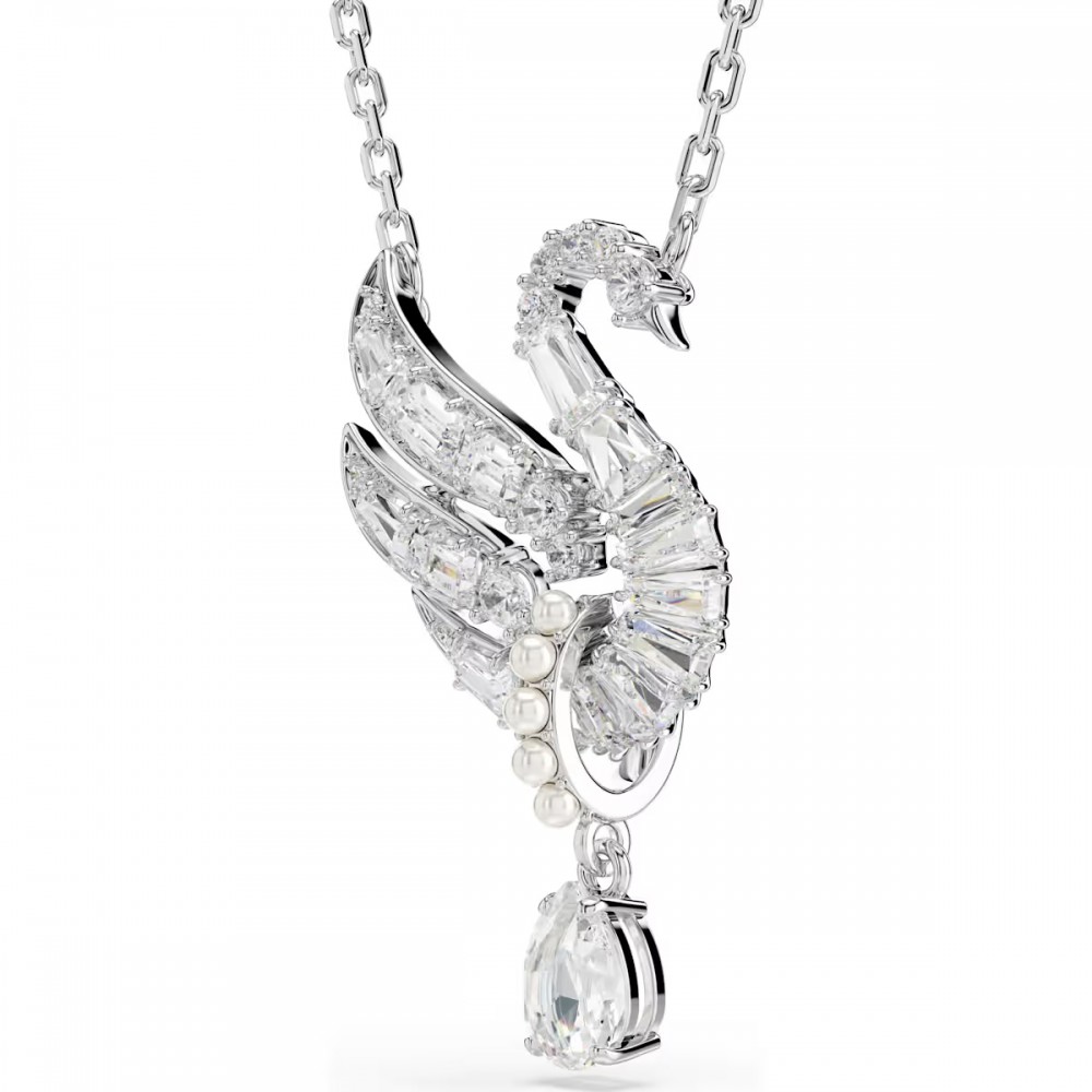 SWAROVSKI Κολιέ Vienna Swan, Λευκό, Επιμετάλλωση ροδίου 5723387
