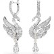SWAROVSKI Vienna Swan Σκουλαρίκια Κύκνος, Λευκά, Επιροδιωμένα 5723388