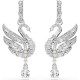 SWAROVSKI Vienna Swan Σκουλαρίκια Κύκνος, Λευκά, Επιροδιωμένα 5723388