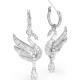 SWAROVSKI Vienna Swan Σκουλαρίκια Κύκνος, Λευκά, Επιροδιωμένα 5723388