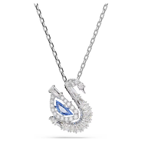 SWAROVSKI Μενταγιόν Swarovski Swan, Μπλε, Μίξη Κοπών, Επιμετάλλωση ροδίου 5723389