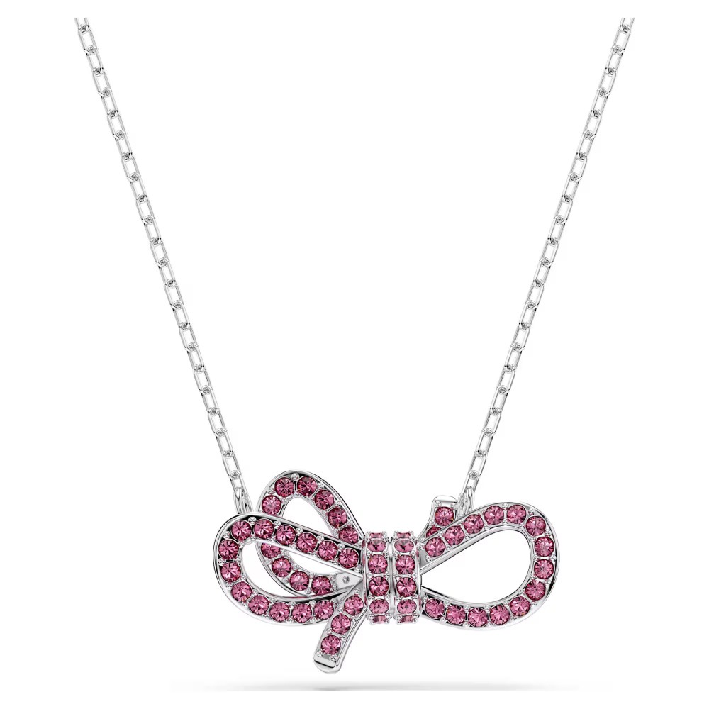 SWAROVSKI Μενταγιόν Lifelong Bow, Φιόγκος, Ροζ, Επιμετάλλωση ροδίου 5723556