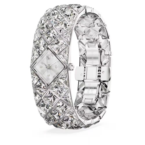 SWAROVSKI Curiosa Bangle, Μπρασελέ από Ανοξείδωτο Ατσάλι και Κρύσταλλα, Ασημί τόνος, 5724515