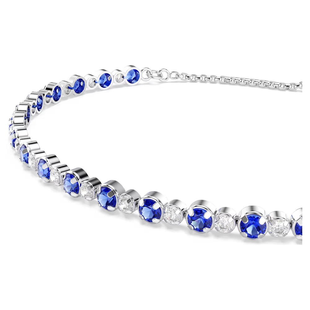 SWAROVSKI Βραχιόλι Tennis Matrix Στρογγυλή κοπή, Μπλε, Επιμετάλλωση ροδίου 5725854
