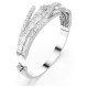 SWAROVSKI Άκαμπτο Βραχιόλι Matrix Μείξη κοπών, Λευκό, Επιμετάλλωση ροδίου 5726294