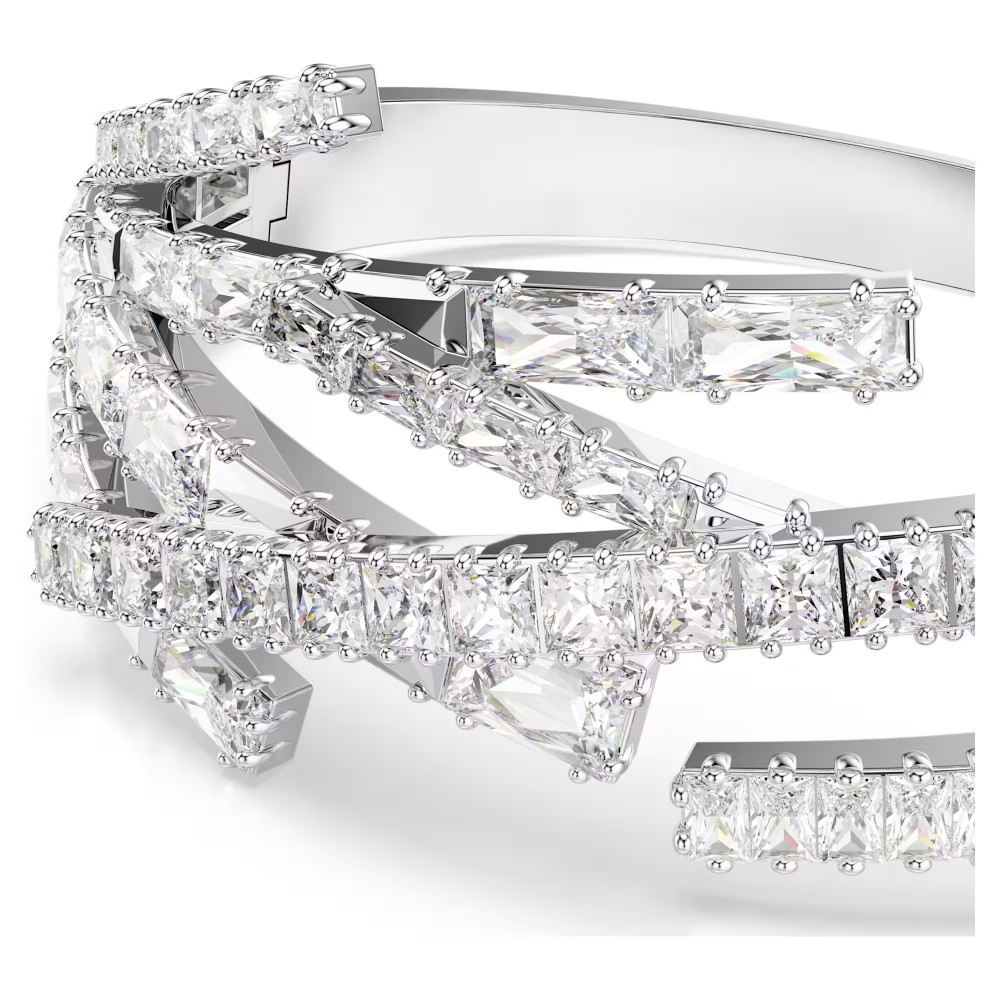 SWAROVSKI Άκαμπτο Βραχιόλι Matrix Μείξη κοπών, Λευκό, Επιμετάλλωση ροδίου 5726294