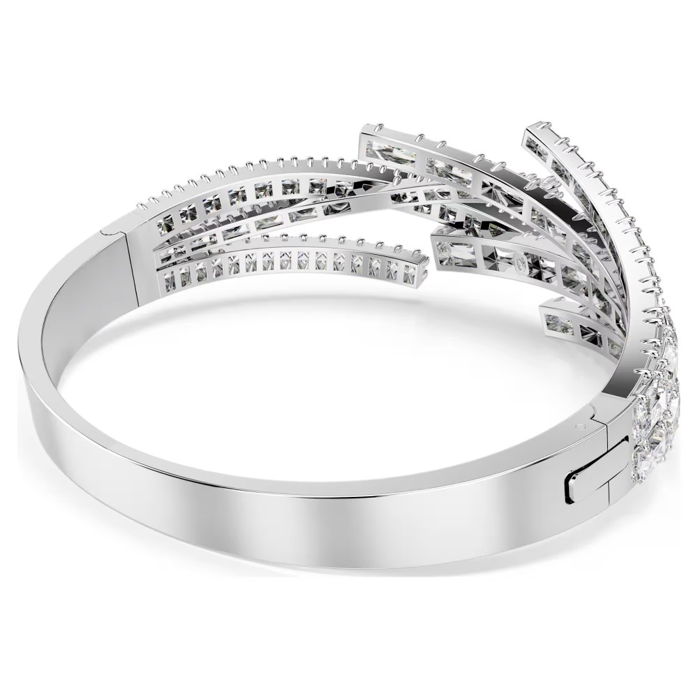 SWAROVSKI Άκαμπτο Βραχιόλι Matrix Μείξη κοπών, Λευκό, Επιμετάλλωση ροδίου 5726294