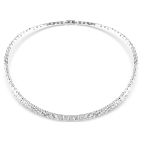 SWAROVSKI Κολιέ Matrix Baguette κοπή, Λευκό, Επιμετάλλωση ροδίου 5727111