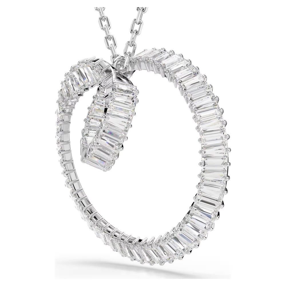 SWAROVSKI Μενταγιόν Matrix με Αλυσίδα Baguette κοπή, Λευκό, Επιμετάλλωση ροδίου 5727114