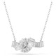 SWAROVSKI Κολιέ Matrix Baguette κοπή, Λευκό, Κόμπος Επιμετάλλωση ροδίου 5728553