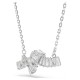 SWAROVSKI Κολιέ Matrix Baguette κοπή, Λευκό, Κόμπος Επιμετάλλωση ροδίου 5728553
