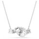 SWAROVSKI Κολιέ Matrix Baguette κοπή, Λευκό, Κόμπος Επιμετάλλωση ροδίου 5728553