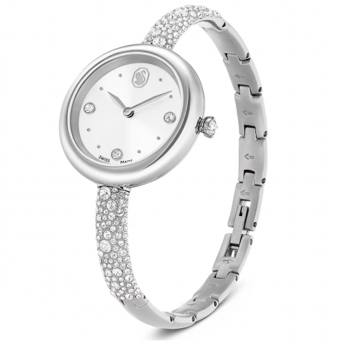 SWAROVSKI Syblima Bangle Eλβετικής κατασκευής, Μπρασελέ από Ανοξείδωτο Ατσάλι, Ασημί τόνος, 5730369