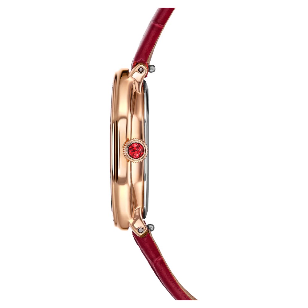 SWAROVSKI Dextera Eλβετικής κατασκευής, με Δερμάτινο Κόκκινο Λουράκι, Φινίρισμα σε χρυσό σαμπανί τόνο 5730373 SWAROVSKI Dextera Eλβετικής κατασκευής, με Δερμάτινο Κόκκινο Λουράκι, Φινίρισμα σε χρυσό σαμπανί τόνο 5730373