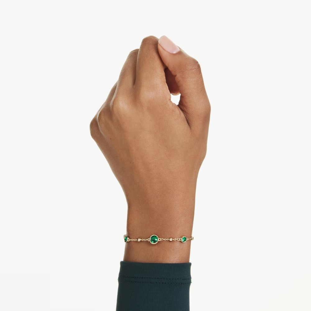 SWAROVSKI Βραχιόλι Imber Στρογγυλή κοπή, Πράσινο, Επιμετάλλωση σε χρυσό τόνο 5730676 SWAROVSKI Βραχιόλι Imber Στρογγυλή κοπή, Πράσινο, Επιμετάλλωση σε χρυσό τόνο 5730676