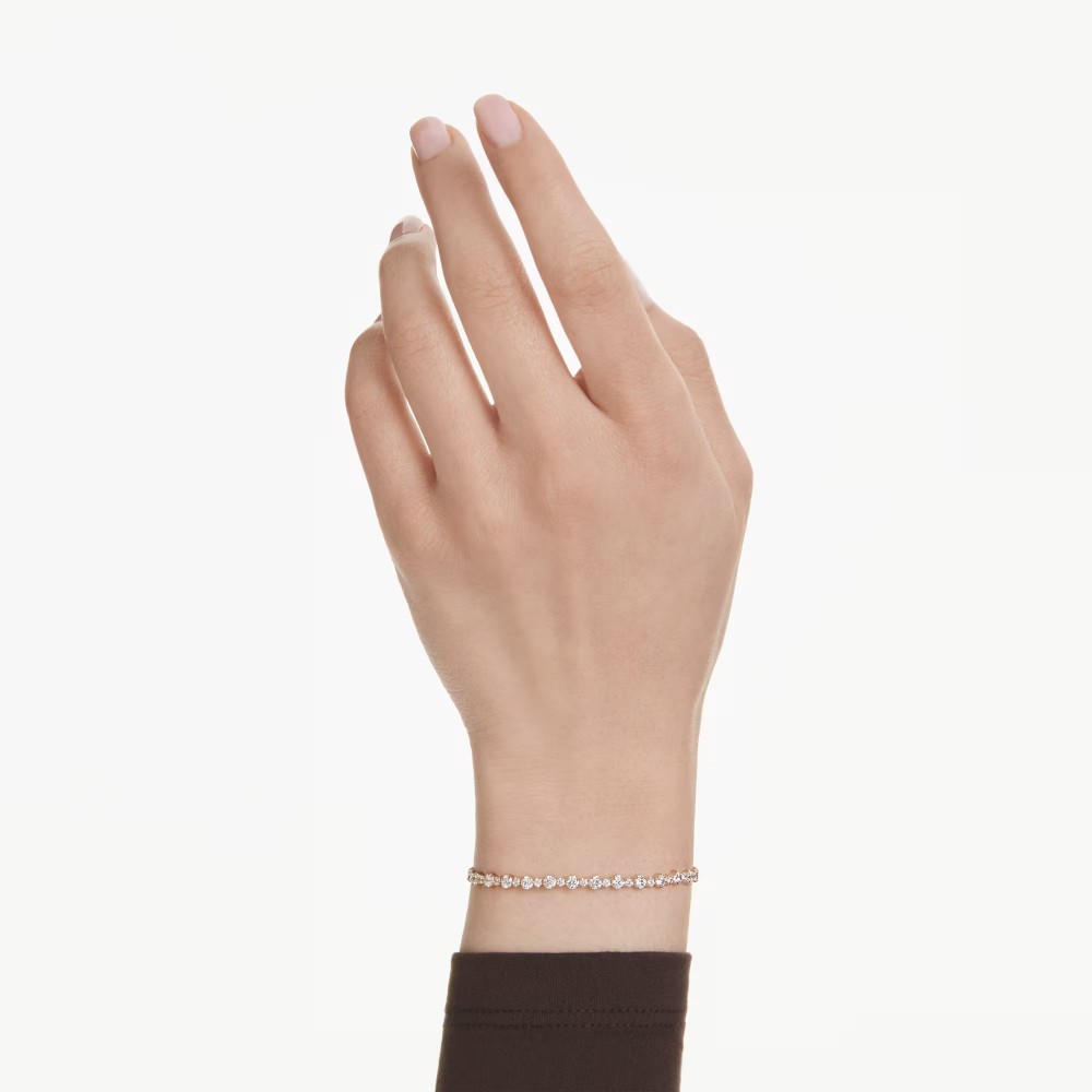 SWAROVSKI Tennis Matrix Βραχιόλι Στρογγυλή κοπή, Λευκό, Χρυσός Τόνος 5730709