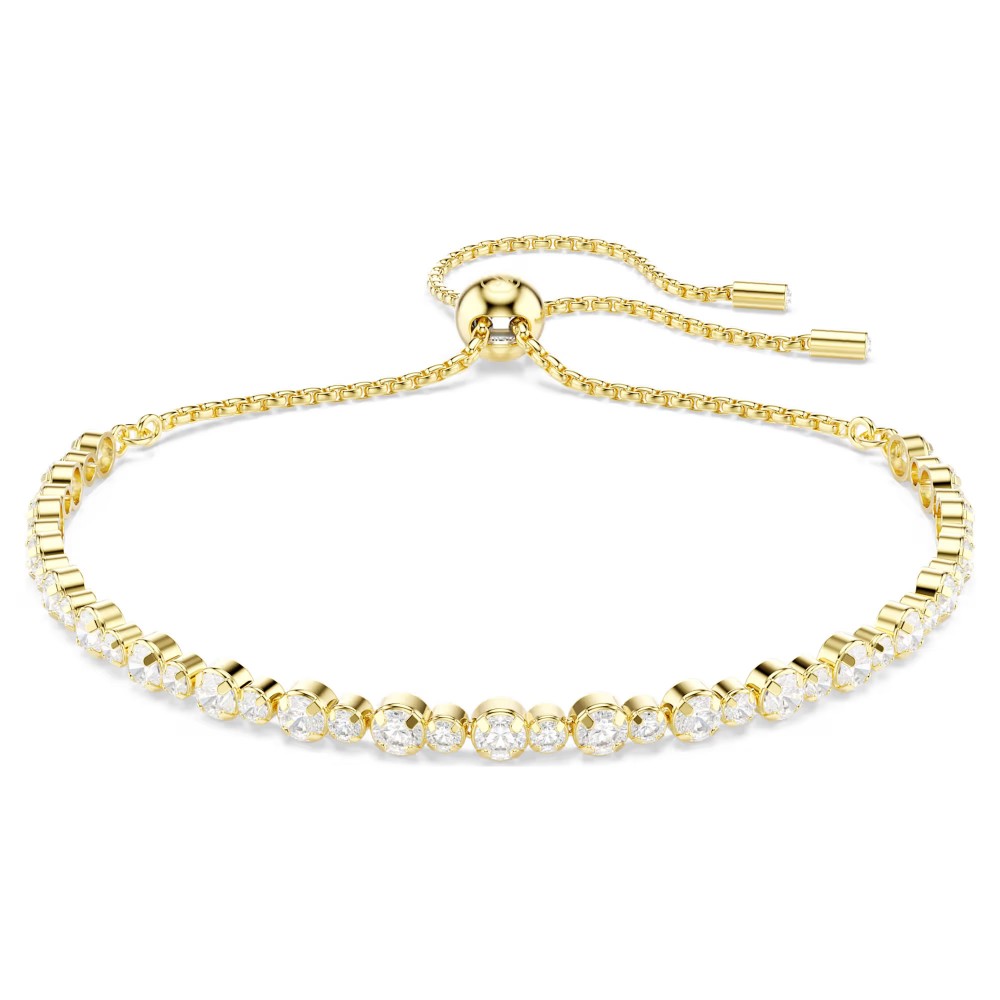 SWAROVSKI Tennis Matrix Βραχιόλι Στρογγυλή κοπή, Λευκό, Χρυσός Τόνος 5730709