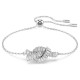 SWAROVSKI Βραχιόλι Matrix Baguette κοπή, Λευκό, Κόμπος, Επιμετάλλωση ροδίου 5731101