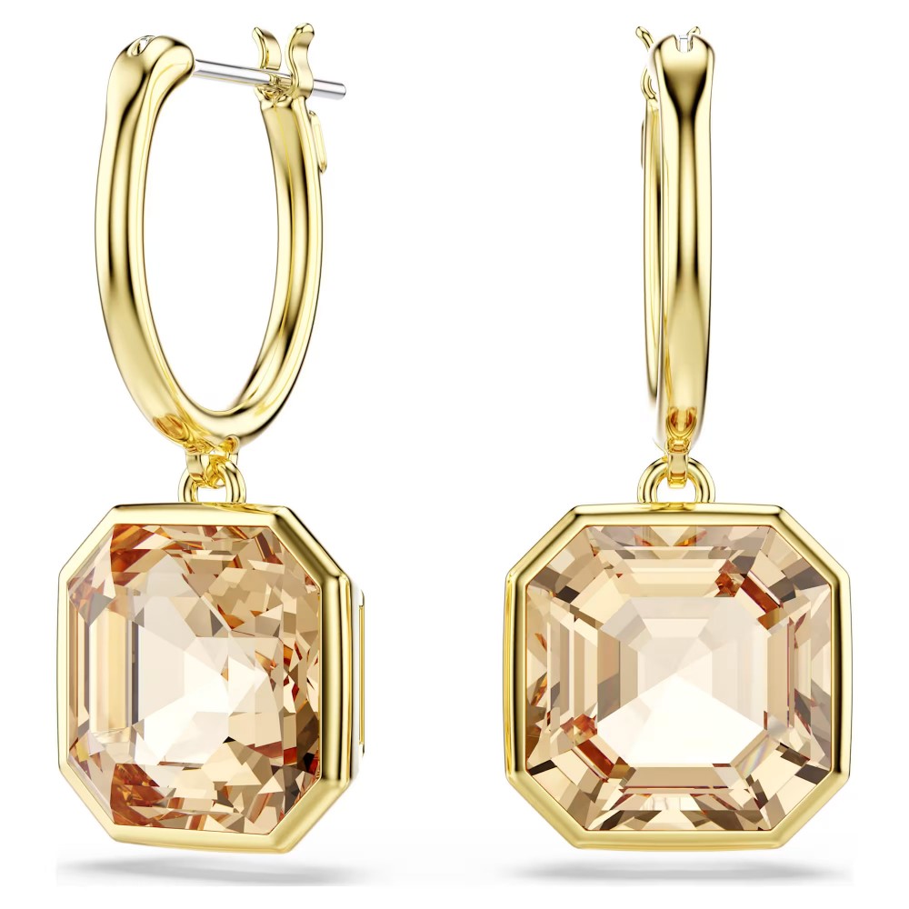 SWAROVSKI Millenia Σκουλαρίκια-σταγόνα Τετράγωνη κοπή, Καραμελέ Χρώμα Χρυσός Τόνος 5731148