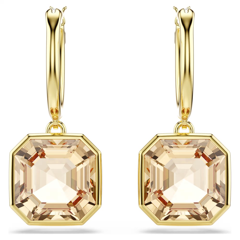 SWAROVSKI Millenia Σκουλαρίκια-σταγόνα Τετράγωνη κοπή, Καραμελέ Χρώμα Χρυσός Τόνος 5731148