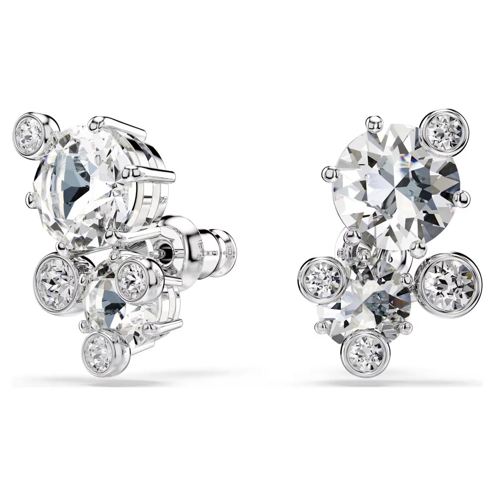 SWAROVSKI Σκουλαρίκια Constella Στρογγυλή Κοπή, Λευκά, Επιμετάλλωση ροδίου 5732253